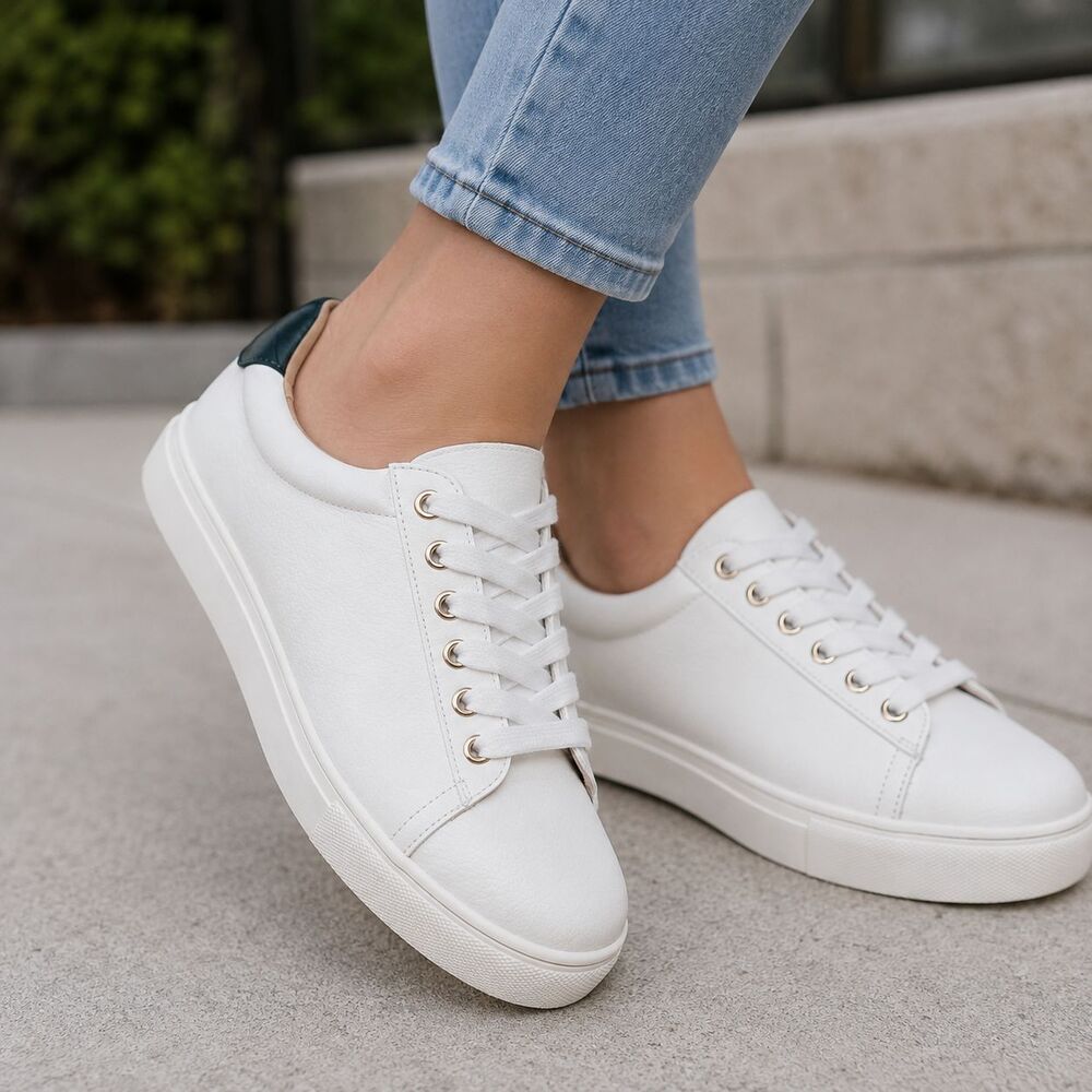 MIA Neva Shoes Womens Size 7.5 White Casual Comfort Sneakers Streetwear Casual